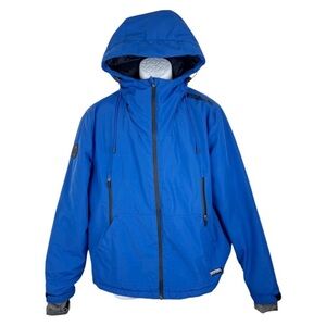 Superdry Japan Elite Wind Cheater Jacket Men Large Blue Zip Up Techsport Cold